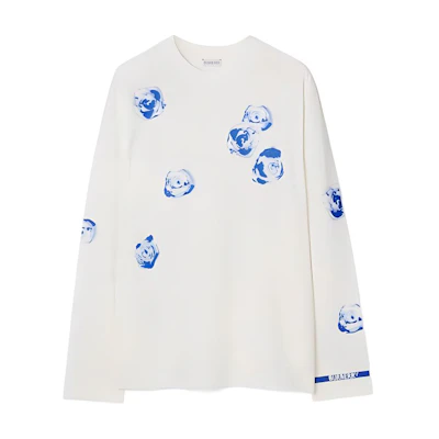 Burberry Floral Print Crewneck Long Sleeve Sweatshirt White () 80813961