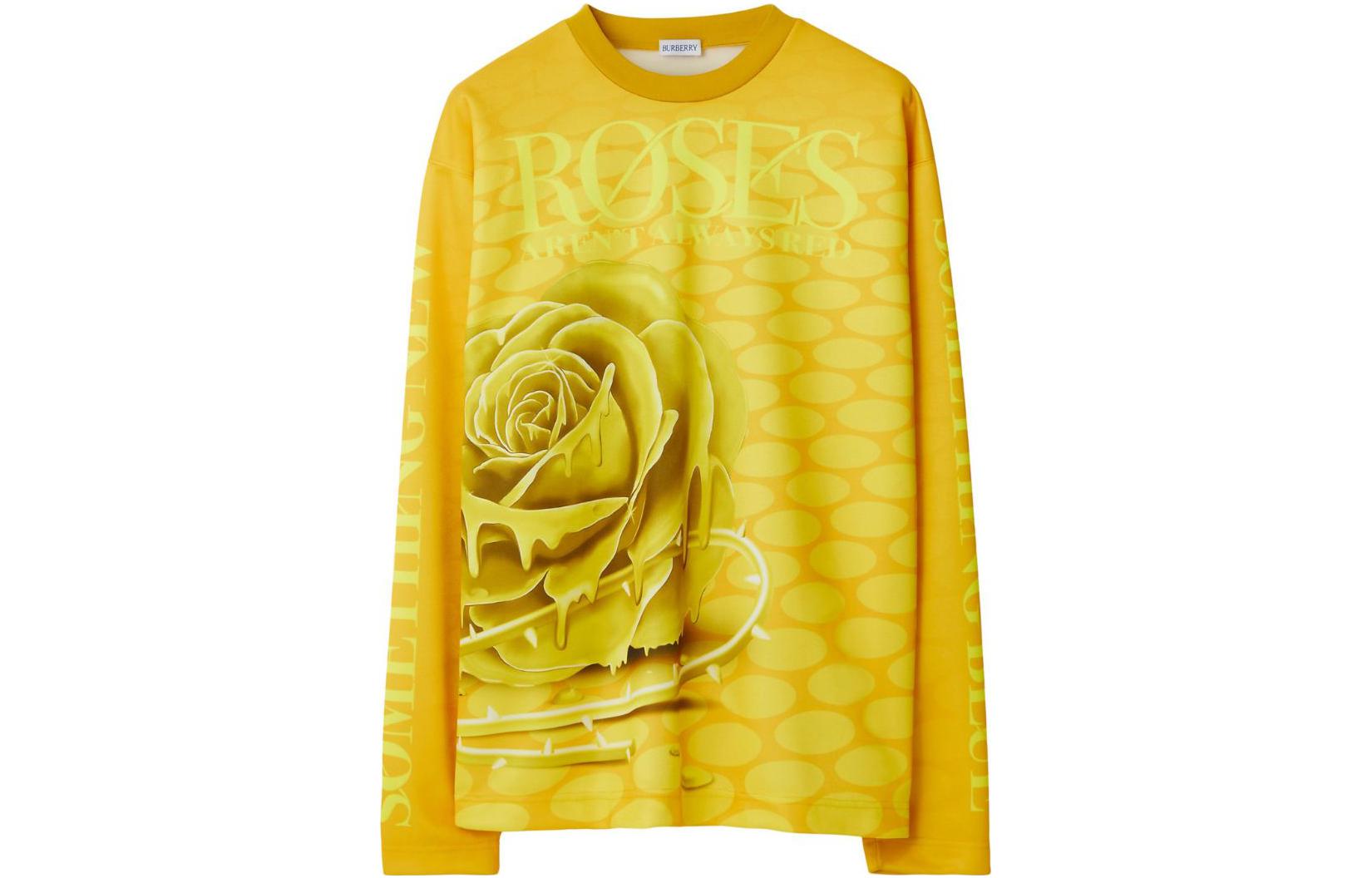 Burberry Floral Print Crewneck Long Sleeve T-Shirt Yellow - 8077331