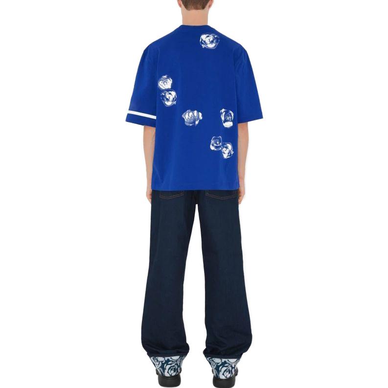 Burberry Floral Print Crewneck Slim Fit Blue  T-Shirt. 80820171 圖 5