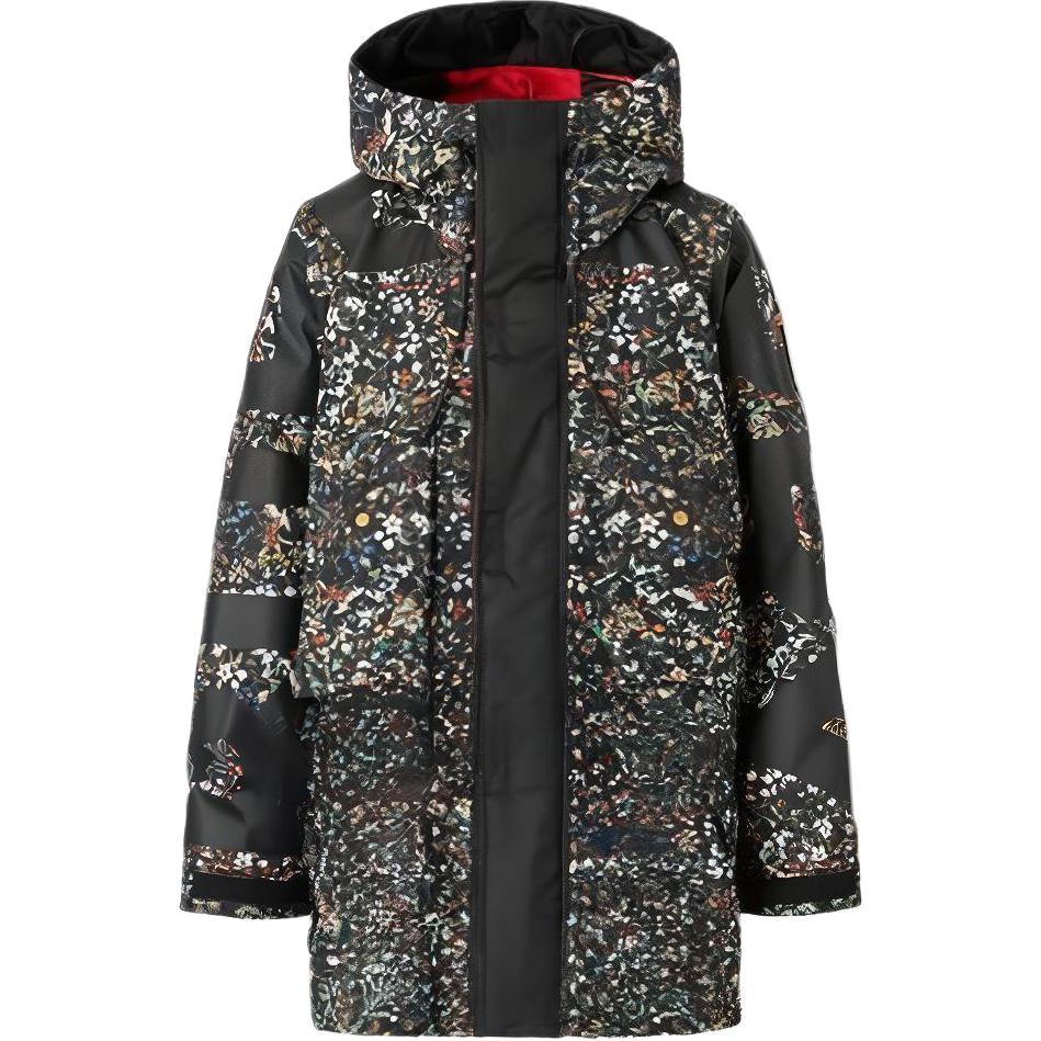 Burberry Floral Print Hooded Zip Jacket Black 80426971