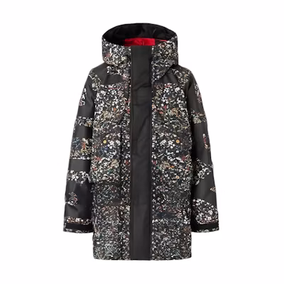 Burberry Floral Print Hooded Zip Jacket Black 80426971