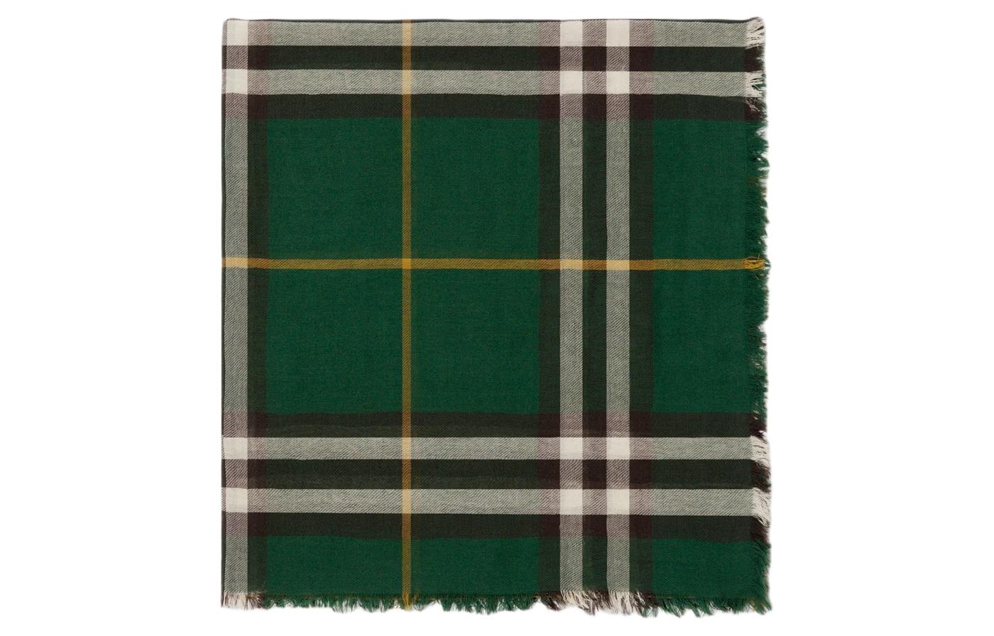 Lookbook Burberry 流蘇設計羊毛圍巾 情侶款 綠色款式 80800961