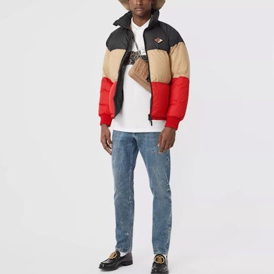 Burberry FW19 Black Colorblock Logo Puffer Jacket 80236561 Lookbook Burberry FW19 Black Colorblock Logo Puffer Jacket 80236561