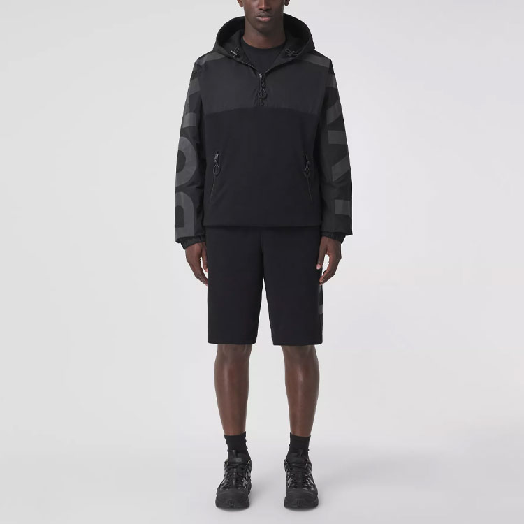 Burberry FW21 Black Cotton Jacket with Logo Print Hoodie. 80456871 圖 4