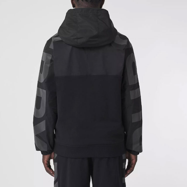 Burberry FW21 Black Cotton Jacket with Logo Print Hoodie. 80456871 圖 5