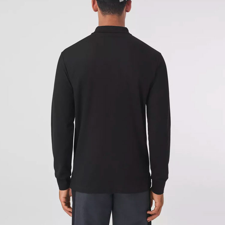 Purchase Burberry FW21 Hitam Polo Lengan Panjang Logo Bordir Pria. 80437821