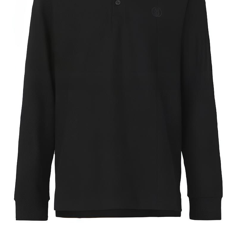 Sizing Burberry FW21 Hitam Polo Lengan Panjang Logo Bordir Pria. 80437821