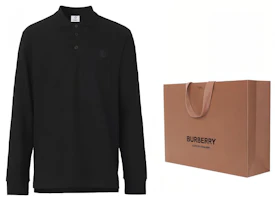 Cheap Burberry 2021秋冬黑色刺繡Logo長袖男款Polo衫 80437821