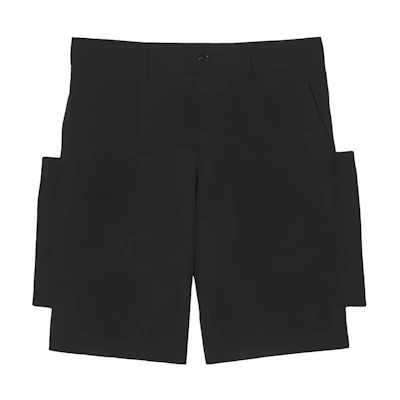 Burberry FW21 Black Grainy Wool Casual Shorts with Panel Detailing. 80454101