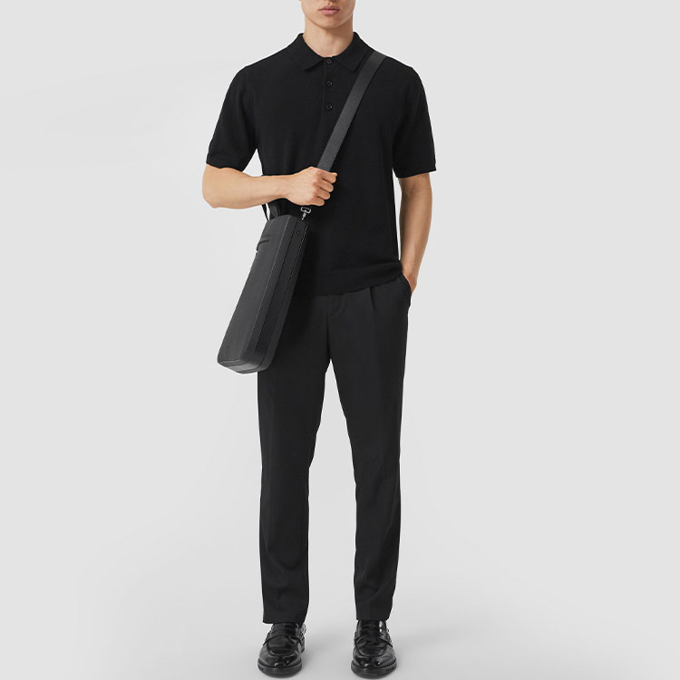 Burberry FW21 Black Logo Print Short Sleeve Polo Shirt. 80412821 圖 3