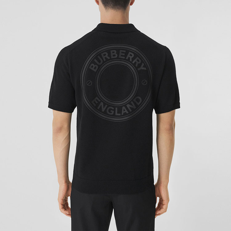 Burberry FW21 Black Logo Print Short Sleeve Polo Shirt. 80412821 圖 6