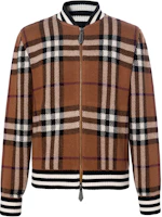 Burberry FW21 Check Cashmere Flight Jacket Brown 80507651 Burberry FW21 Check Cashmere Flight Jacket Brown 80507651