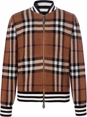 Burberry FW21 Jaket Penerbangan Kasmir Cek Coklat 80507651 Buy Burberry FW21 Jaket Penerbangan Kasmir Cek Coklat 80507651