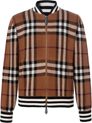 Burberry FW21 Jaket Penerbangan Kasmir Cek Coklat 80507651 Order Burberry FW21 Jaket Penerbangan Kasmir Cek Coklat 80507651