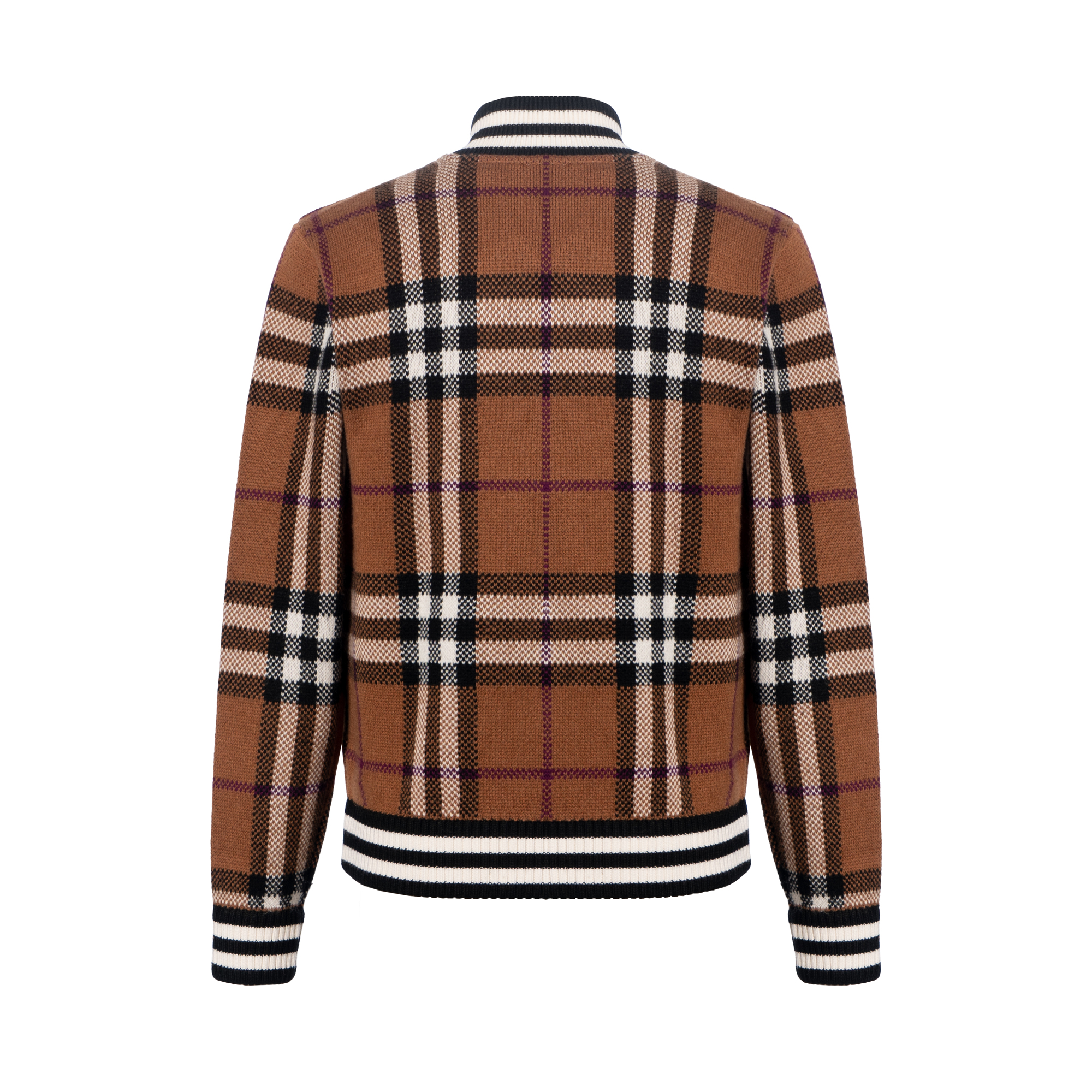 Lookbook Burberry FW21 Jaket Penerbangan Kasmir Cek Coklat 80507651