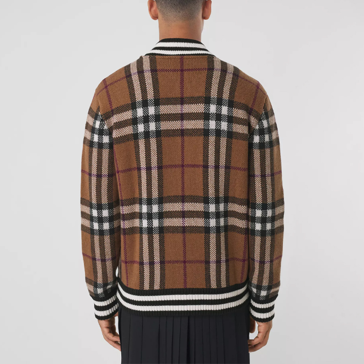 Details for Burberry FW21 Jaket Penerbangan Kasmir Cek Coklat 80507651