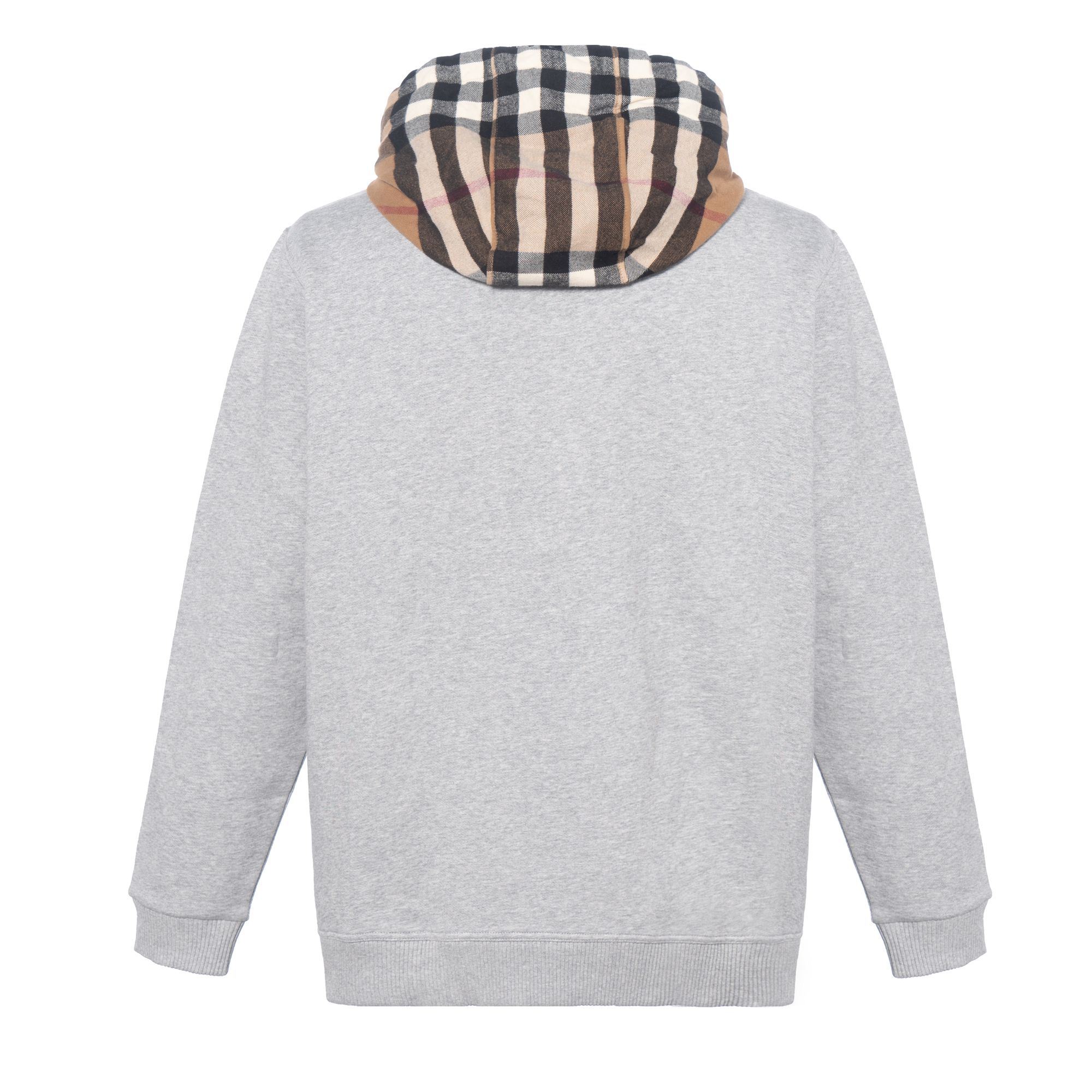 Burberry FW21 Check Cotton-Blend Pullover Hoodie Grey 80450051 圖 3