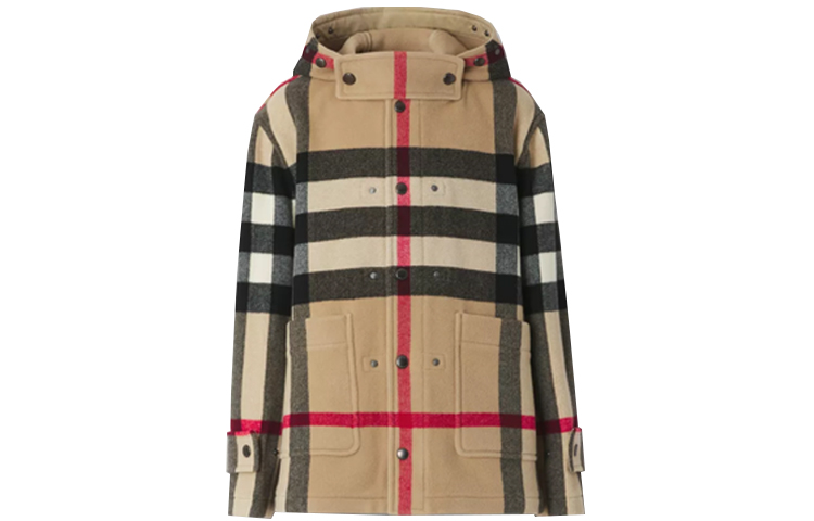 Burberry FW21 Check Jacket with Detachable Vest Tech Wool Khaki Coat. 80414021 圖 2