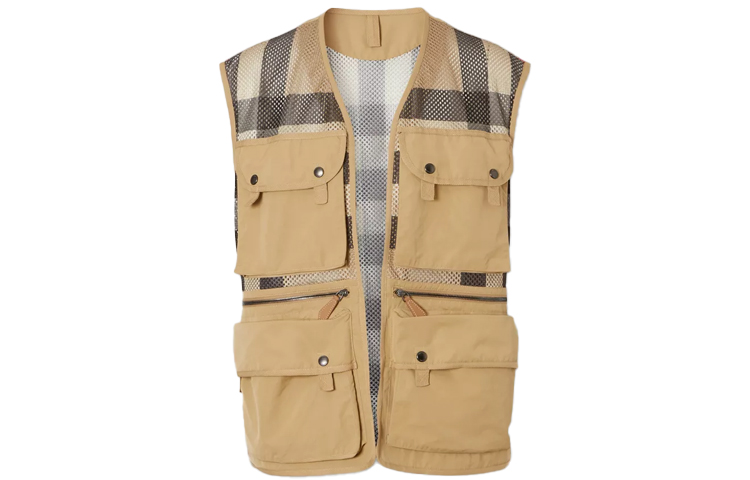 Burberry FW21 Check Jacket with Detachable Vest Tech Wool Khaki Coat. 80414021 圖 4