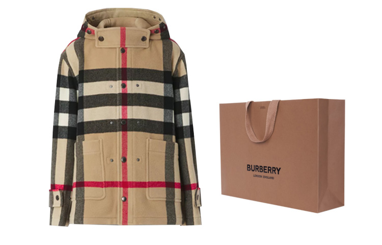 Burberry FW21 Check Jacket with Detachable Vest Tech Wool Khaki Coat. 80414021 圖 8