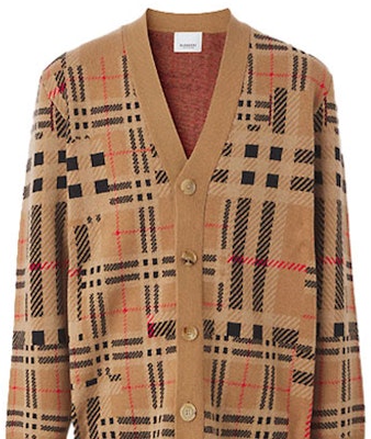 Burberry FW21 Checkered Cashmere Jacquard Cardigan Jacket Archive Beige. 80458951 Details for Burberry FW21 Checkered Cashmere Jacquard Cardigan Jacket Archive Beige. 80458951