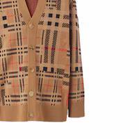 Sizing Burberry FW21 Checkered Cashmere Jacquard Cardigan Jacket Archive Beige. 80458951