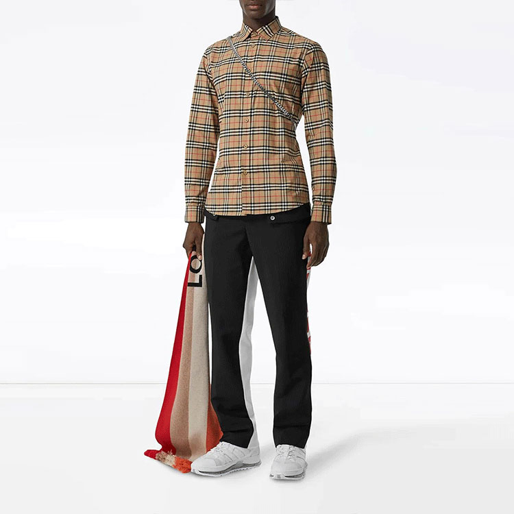 Burberry FW21 Checkered Long Sleeve Shirt Light Brown 8020966-A7028 圖 3