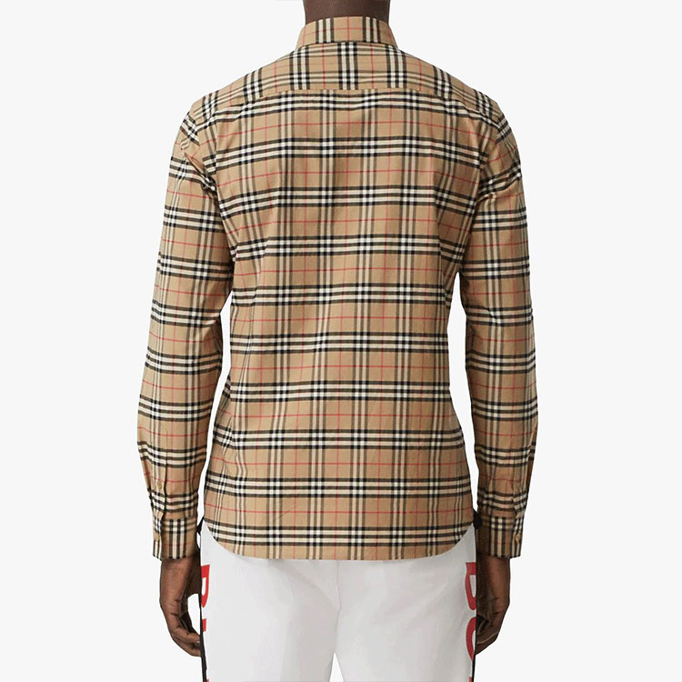 Burberry FW21 Checkered Long Sleeve Shirt Light Brown 8020966-A7028 圖 5