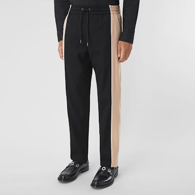 Burberry FW21 對比拼接針織慢跑褲 黑色 80480731 Shop Burberry FW21 對比拼接針織慢跑褲 黑色 80480731