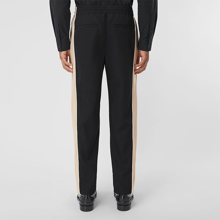 Purchase Burberry FW21 對比拼接針織慢跑褲 黑色 80480731