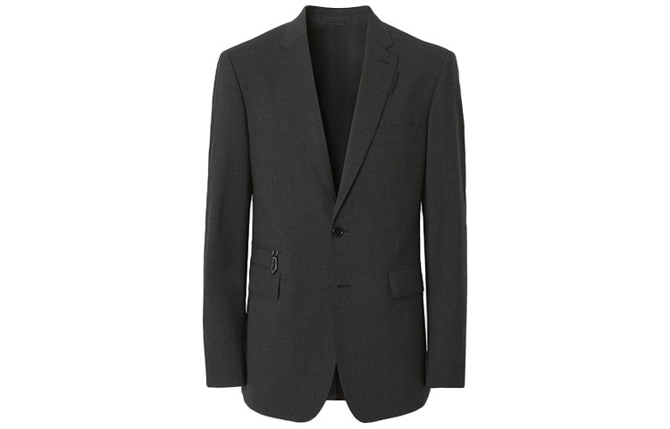 Order Burberry FW21 Dark Charcoal Single-Breasted Long Sleeve Blazer. 80442081