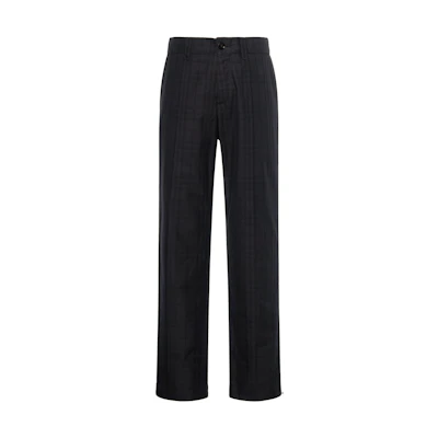 Burberry FW21 Grey Check Pleated Tailored Casual Pants. 80442971