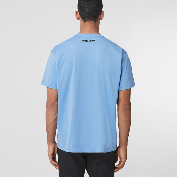 Burberry FW21 Letter Logo Cotton Slim Fit Blue T-Shirt Men. 80454941 圖 4