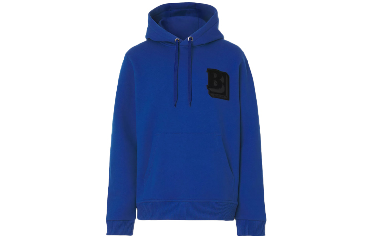 Burberry FW21 Letter Pattern Hooded Sweatshirt Blue - Long Sleeve Hoodie 80501781
