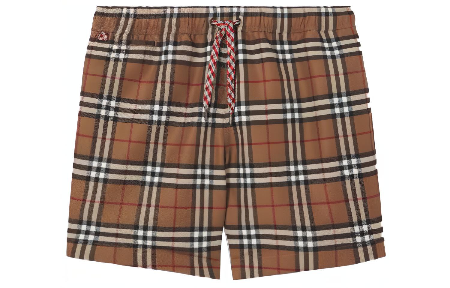 Burberry FW21 Logo Print Drawstring Swim Shorts Brown. 80506101