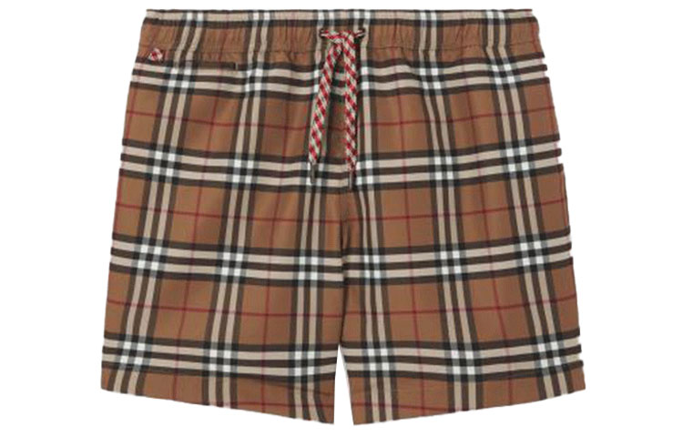 Order Burberry 秋冬21款標誌印花抽繩游泳短褲 棕色 80506101