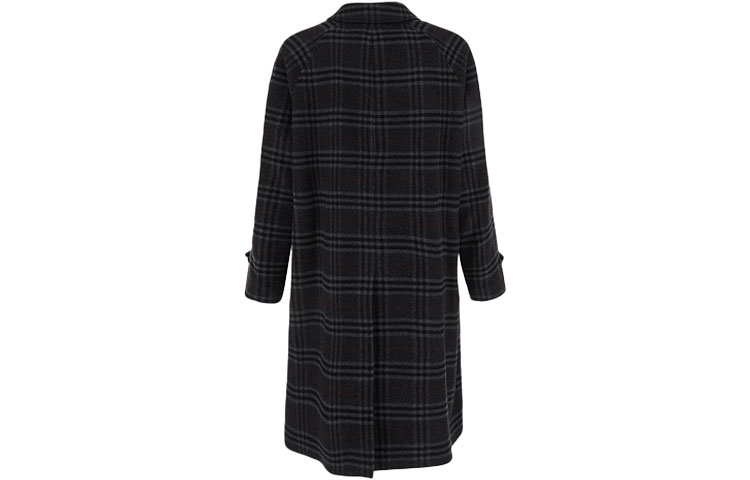 Burberry FW21 Long Plaid Wool-Cashmere Coat Dark Gray 80438311 圖 3