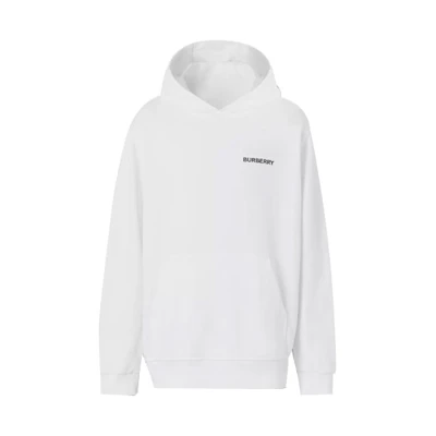 Burberry FW21 Monogram Cotton Hoodie Unisex White 80488331