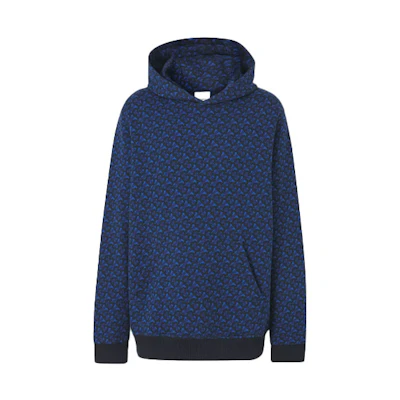 Burberry FW21 Monogram Cotton Pullover Hoodie Unisex - Blue. 80488431