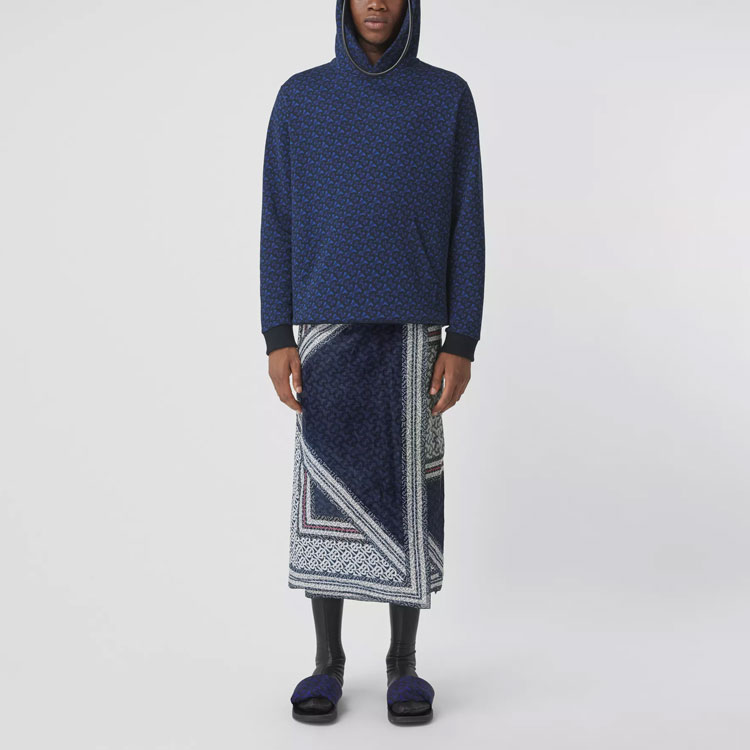 Burberry FW21 Monogram Cotton Pullover Hoodie Unisex - Blue. 80488431 圖 3