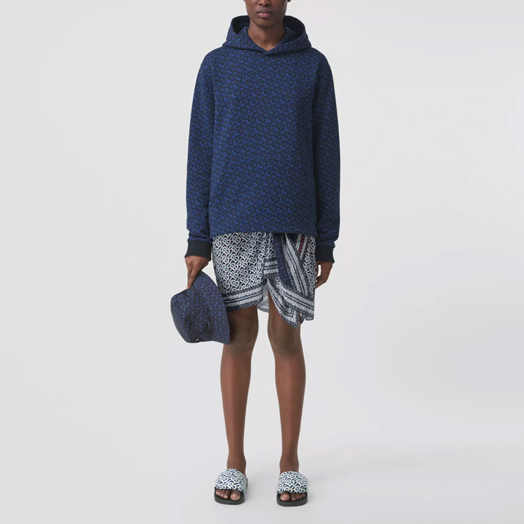 Burberry FW21 Monogram Cotton Pullover Hoodie Unisex - Blue. 80488431 圖 4