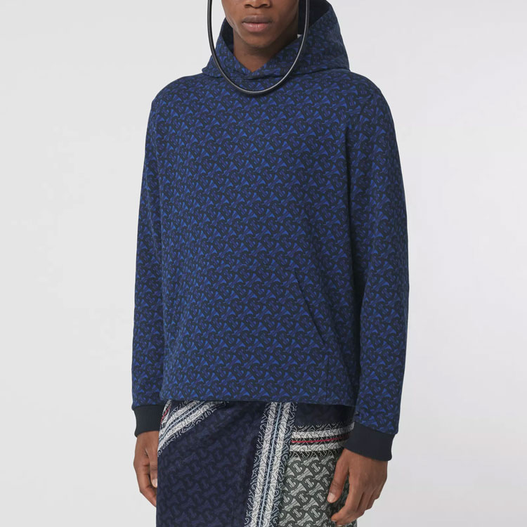 Burberry FW21 Monogram Cotton Pullover Hoodie Unisex - Blue. 80488431 圖 5