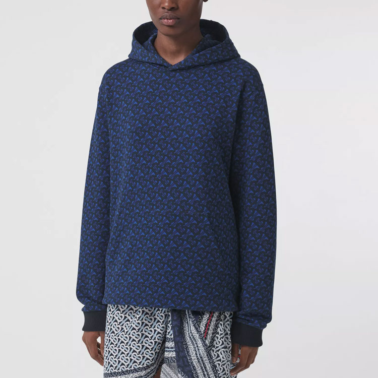 Burberry FW21 Monogram Cotton Pullover Hoodie Unisex - Blue. 80488431 圖 6