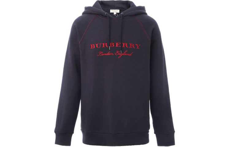 Burberry FW21 Navy Blue Fleece-Lined Pullover Hoodie 80265241 圖 2
