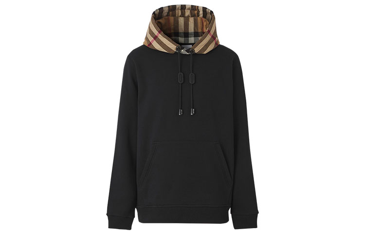 Burberry FW21 Patchwork Check Sweatshirt Black Men. 8045004