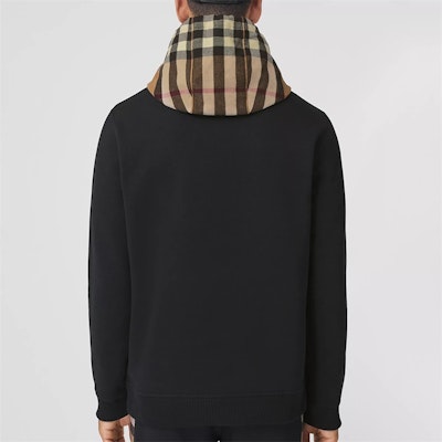 Burberry FW21 拼接格紋黑色長袖上衣 男款 8045004 Purchase Burberry FW21 拼接格紋黑色長袖上衣 男款 8045004