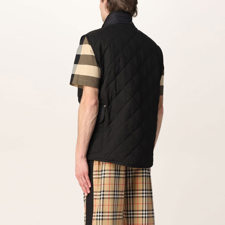 Cheap バーバリー FW21 キルテッド テンパレチャー コントロール コットンベスト ブラック 80497831