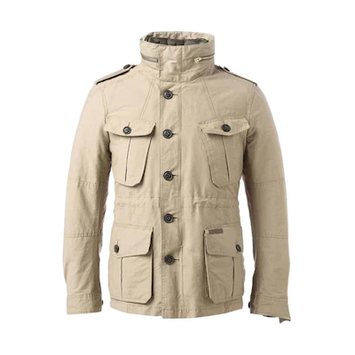 Burberry FW21 Slim Fit Solid Color Jacket in Linen Beige 3947183