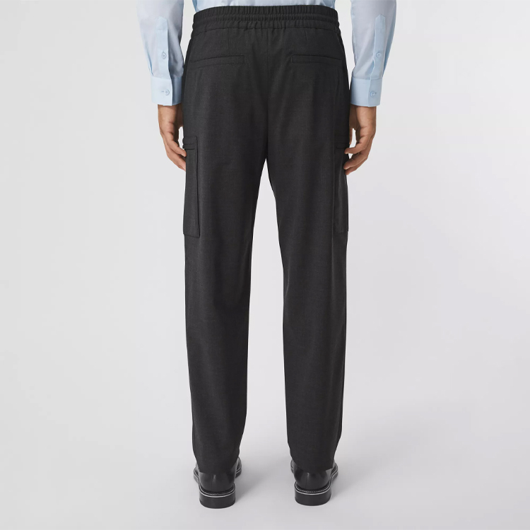 Purchase Burberry FW21 Stretch Wool Relaxed Fit Casual Pants in Dark Gray. 80443071