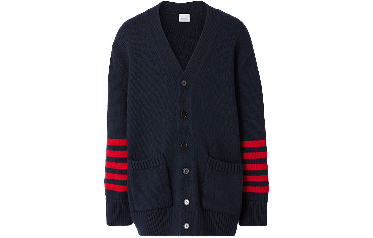 Burberry FW21 Striped Knit Sweater Navy Blue Menswear. 80480851